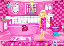 W łazience pełnej różu