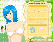 Malowanie i ubieranie niebieskowłosej