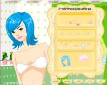 Niebieskowłosa pięknośóć