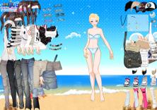 Plażowiczka w błękicie