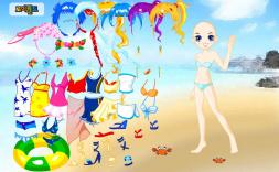 Ubierz dziewczynkę na plażę