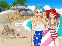 Elsa na słonecznej plaży