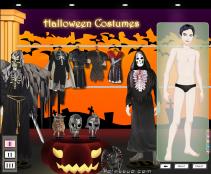 Chłopak i dziewczyna na halloweenowo